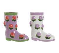 Vaso Home ESPRIT Bianco Lilla Dolomite Stivale 21 x 11 x 22 cm [2 Unità]