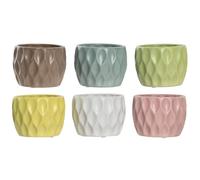 Vaso Home ESPRIT Giallo Bianco Verde Rosa Dolomite Rombos 12 x 12 x 10 cm [6
