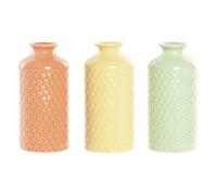 Vaso Home ESPRIT Verde Beige Grigio Terracotta Dolomite 9 x 9 x 19 cm [3 Unit