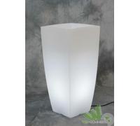 VASO HOME LIGHT QUADRO 40X40X90H ILLUMINATO FIORI PIANTE INTERNO ESTERNO BIANCO