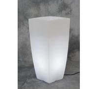 VASO HOME LIGHT QUADRO IN RESINA CM.33X33X70 COLORI BIANCO GHIACCIO O VERDE