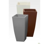 VASO HOME QUADRO QUADRATO CM33X70H RESINA GHIACCIO INTERNO ESTERNO FIORI PIANTE
