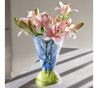 Vaso Hübsch Abyss, blu, vetro, altezza 29 cm, Ø 20 cm Hübsch