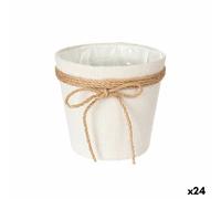 Vaso Ibergarden 86449 Bianco Marrone Stoffa Fiocco 16 x 15 x 16 cm [24 Unità]