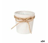 Vaso Ibergarden 86455 Bianco Marrone Stoffa Fiocco 11 x 10,5 x 11 cm [24 Unit