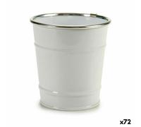 Vaso Ibergarden Bianco Argentato Zinco Secchio 10,5 x 10,5 x 10,5 cm [72 Unit