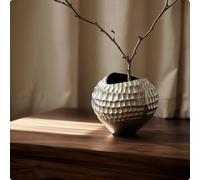 Vaso in Alluminio Decorativo Vaso con Superficie Martellata Metallico per