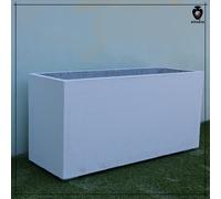 Vaso in cemento bianco fioriera rettangolare H.50 per esterno arredo urbano