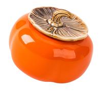 vaso in ceramica a forma di caco per tÃ¨, ermetico arancione