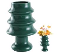 Vaso in ceramica a forma di vaso moderno decorativo per soggiorno, matrimoni, cene, feste, verde (verde, 18 cm)