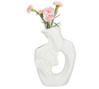Vaso in ceramica bianca, romantico supporto per fiori a forma di coppia, decorazione artistica moderna per la casa su tavolo, centrotavola, elegante ornamento da scrivania per soggiorno, camera da