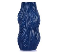 Vaso in ceramica blu navy per la decorazione della casa, vasi blu per soggiorno, decorazione da tavolo e centrotavola, ideale per erba della pampa, fiori, accenti decorativi moderni blu per cucina e
