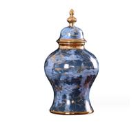 Vaso in ceramica cinese, barattolo di zenzero in ceramica vaso di zenzero decorativo contemporaneo vaso decorativo per casa o ufficio decorazione tavolo da cucina barattolo tempio (colore: blu