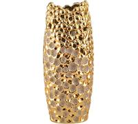 Vaso in Ceramica Dorata, Grande Vaso da Terra, Alto 14,2 Pollici per Un Arredamento Rustico Moderno E Creativo, Gold, 16x13x36cm