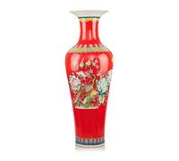 Vaso in ceramica grande, Vaso for fiori, vaso in ceramica da terra grande classico for fiori secchi decorazione arte casa famiglia soggiorno hotel camera da letto ufficio rosso 34 x 100 cm vaso