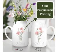 Vaso in ceramica personalizzato piccolo, con scritta "Se fossi un fiore, ti sceglierei" per mamma, nonna, ava, adatto come regalo di compleanno, festa della mamma, regalo per lei, nonna, mamma, suocer