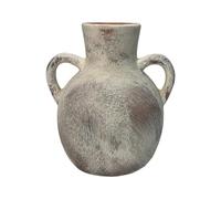 Vaso In Ceramica Rustico Retrò, Vasi Fatti A Mano Da 19 Cm/7,5" Per Fiori Con Manici Elegante Decorazione Per La Casa Per Casa Colonica, Soggiorno, Centrotavola(Brown)