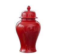 Vaso in ceramica, vaso moderno Jingdezhen classico con coperchio in porcellana floreale, vaso di fiori in ceramica for la decorazione domestica salotto camera da letto ufficio decorativo, rosso, multi