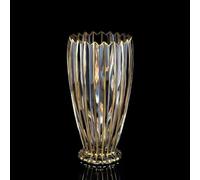 Vaso in cristallo dorato dipinto a mano alto 26,9 cm, moderno grande vaso di vetro decorazione per casa ufficio per soggiorno tavolo da pranzo centrotavola, compleanno e matrimonio