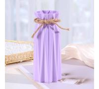 Vaso in plastica, altezza 17,5 cm, vaso per pampas in stile origami, vaso in plastica monocromatico, aspetto ceramico, vaso per fiori artificiali, decorazione da tavolo, stile country/fattoria, per uf