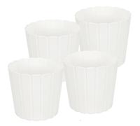 Vaso in plastica per fiori ed erbe aromatiche da balcone o terrazzo, bianco, 24