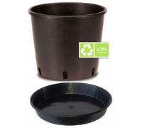 vaso in plastica tondo nero 10 vasi piante fiori interno esterno 3 4 12 18 25 L