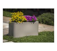 Vaso, in polietilene Modello BLOG Dimensioni 35x70xh35 cm ideale x l'esterno si può piantumare direttamente al suo interno dotato di foro di scolo colore TORTORA tortora