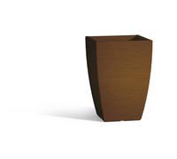Vaso in Polimero Monacis Adone SQUARE dimensioni 27x27xh 37 cm Capacità 18 Lt adatto interno esterno colore Marrone marrone