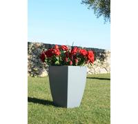 Vaso in Polimero Monacis PRISMA SQUARE da tavolo o da terra h 50 dimensioni 33x33x h 50 cm Capacità 32 Lt adatto interno esterno colore Grigio grigio