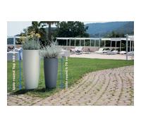 Vaso in Polimero Monacis STILO ROUND TOP dimensioni 40x34x h 90 cm Capacità 20 Lt adatto interno esterno colore BIANCO bianco