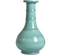 Vaso in porcellana Celadon fatto a mano, decorazione per la casa in stile tradizionale cinese, elegante decorazione da tavolo per soggiorno, vaso da fiori in ceramica blu, capolavoro unico