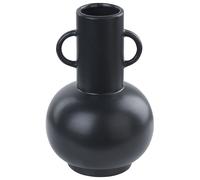 Vaso in porcellana nera vaso da 26 cm accessorio decorativo minimalista Perea