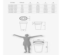 VASO IN RESINA ALTO MODERNO CON CACHE POT MADE IN ITALY 45 70 90 105 130 160