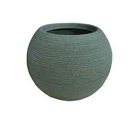 Vaso in Resina Caspò Sfera Rigata Shabby d40x33 cm Colore Verde