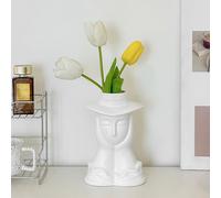 Vaso in resina con testa di fiore, vaso da fiori, artistico per