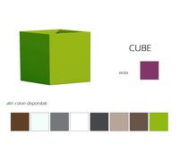 Vaso in resina cubico CUBE altezza cm. 40