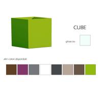 Vaso in resina cubico CUBE altezza cm. 40