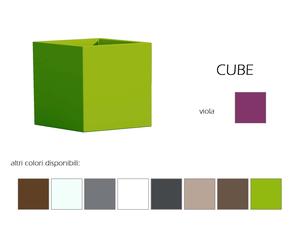 Vaso in resina cubico CUBE altezza cm. 40