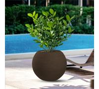 Vaso in resina da esterno interno per piante tondo a sfera di design d.40x h 33cm - Peso 1,5 kg Botticelli Grigio colore Marrone marrore