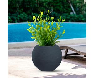 Vaso in resina da esterno interno per piante tondo a sfera di design d.40x h 33cm - Peso 1,5 kg Botticelli Grigio colore grigio grigio