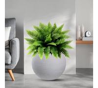 Vaso in resina da esterno interno per piante tondo a sfera di design d.40x33h Botticelli Beige