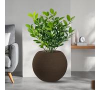 Vaso in resina da esterno interno per piante tondo a sfera di design d.40x33h Botticelli Marrone