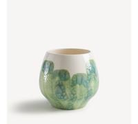 Vaso in terracotta smaltata dipinto a mano, WINGA Verde TU