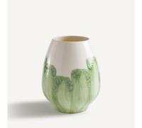 Vaso in terracotta smaltata dipinto a mano, WINGA Verde TU