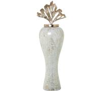 Vaso in vetro con coperchio fisso in alluminio dorato 29x25x89 cm