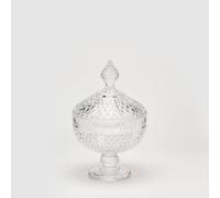 Vaso in vetro coppa con coperchio h25xd15cm natural