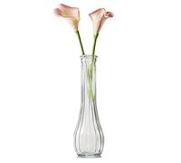 Vaso in vetro trasparente da 20 cm, realizzato a mano, a stelo singolo, collo stretto, bottiglie di vetro decorative verticali per fiori, centrotavola, festa di nozze, decorazione per casa e ufficio