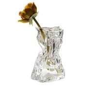 Vaso in Vetro Unico, Vaso per Fiori di Forma Irregolare Vaso Decorativo per Sacchetti di Carta Artistica Origami per Centrotavola Decorazioni per le Vacanze di Nozze per la Casa(S Trasparente)