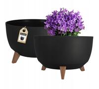 Vaso KADAX, ciotola rotonda per fiori, 40 cm, nero