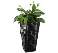 Vaso KADAX con inserto, vaso, plastica, 30 cm, nero